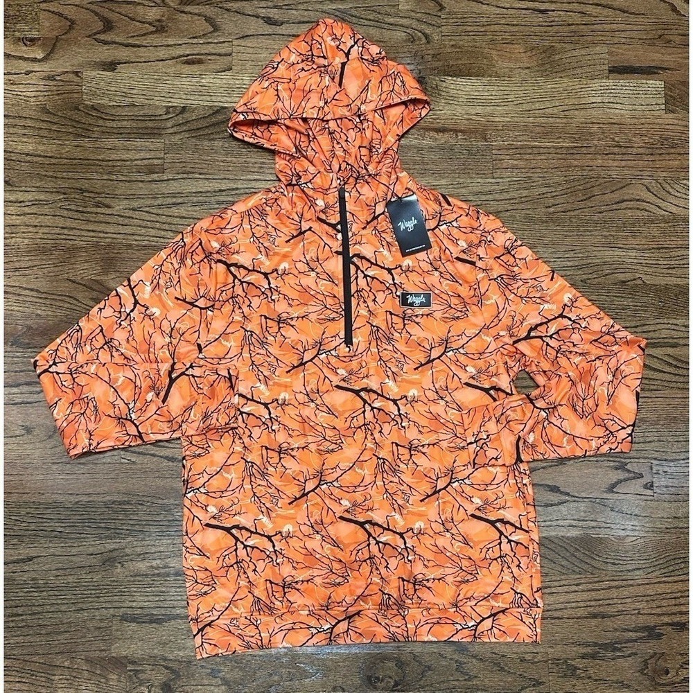 Waggle 1/4 Zip Hoodie Blaze Orange Hunting Season Stretch Golf Pullover Sz L